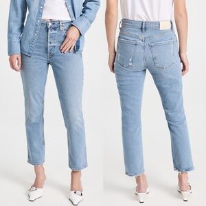 Citizens of Humanity Charlotte Crop Jeans 28 Light Wash Straight Leg $258 MSRP